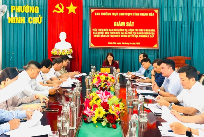Đoàn giám sát của Ủy ban MTTQ Việt Nam tỉnh Khánh Hòa làm việc với UBND phường Ninh Chử