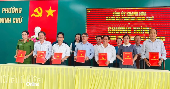 Đảng ủy phường Ninh Chử tổ chức ký kết thực hiện nhiệm vụ năm 2026