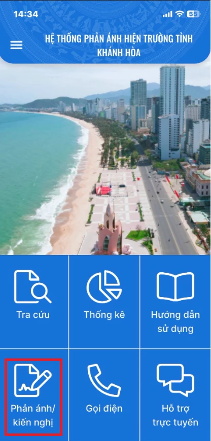 Ứng dụng KhanhHoa-S trên thiết bị di động.