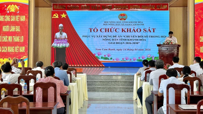 Khảo sát phục vụ xây dựng Đề án “Chuyển đổi số trong Hội Nông dân tỉnh Khánh Hòa giai đoạn 2026 - 2030” tại xã Nam Cam Ranh