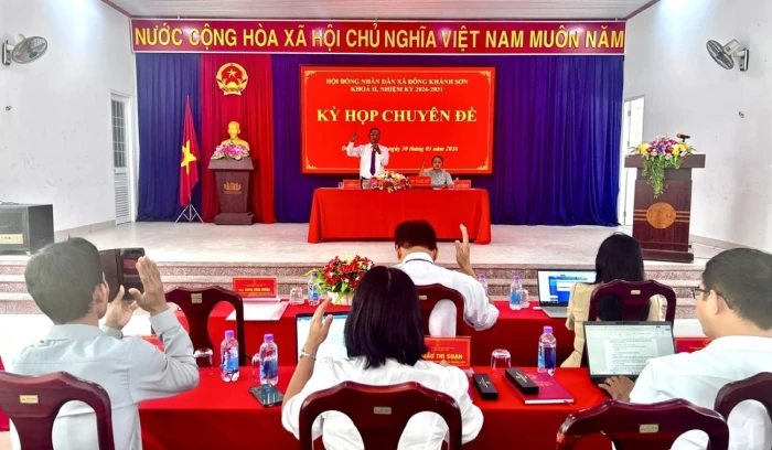 Kỳ họp chuyên đề HĐND xã Đông Khánh Sơn khóa II, nhiệm kỳ 2026 - 2031