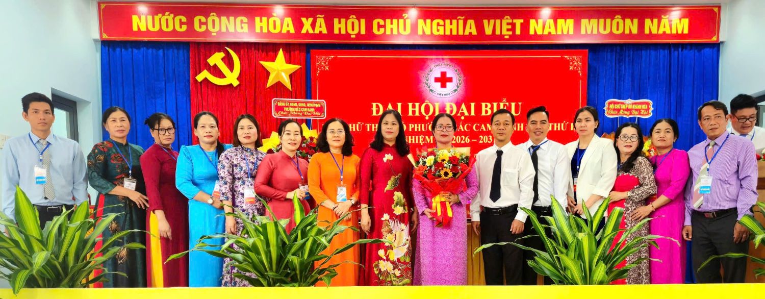 Ban Chấp hành Hội Chữ thập đỏ phường Bắc Cam Ranh nhiệm kỳ 2026 - 2031 ra mắt đại hội.