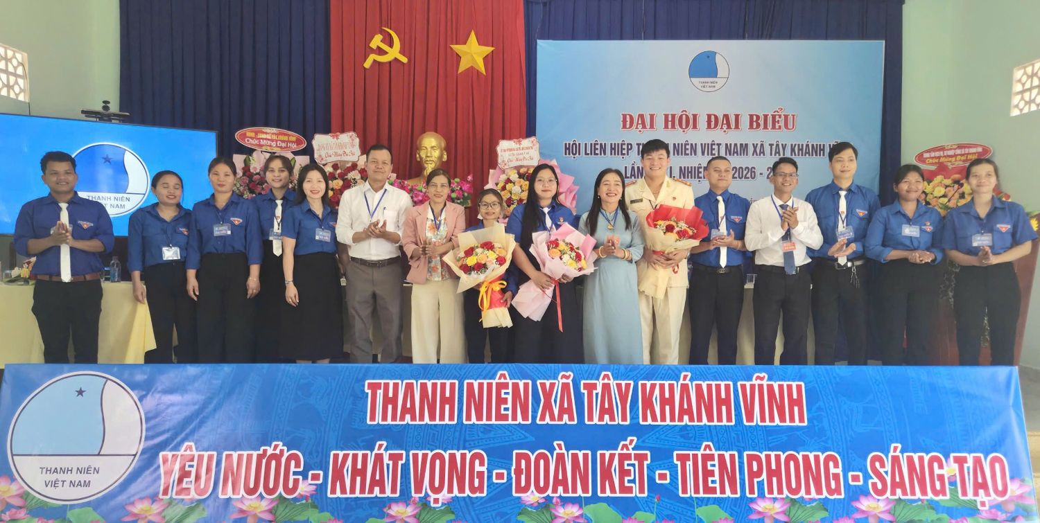 Ủy ban Hội Liên hiệp Thanh niên Việt Nam xã Tây Khánh Vĩnh khóa I, nhiệm kỳ 2026 - 2031 ra mắt đại hội.