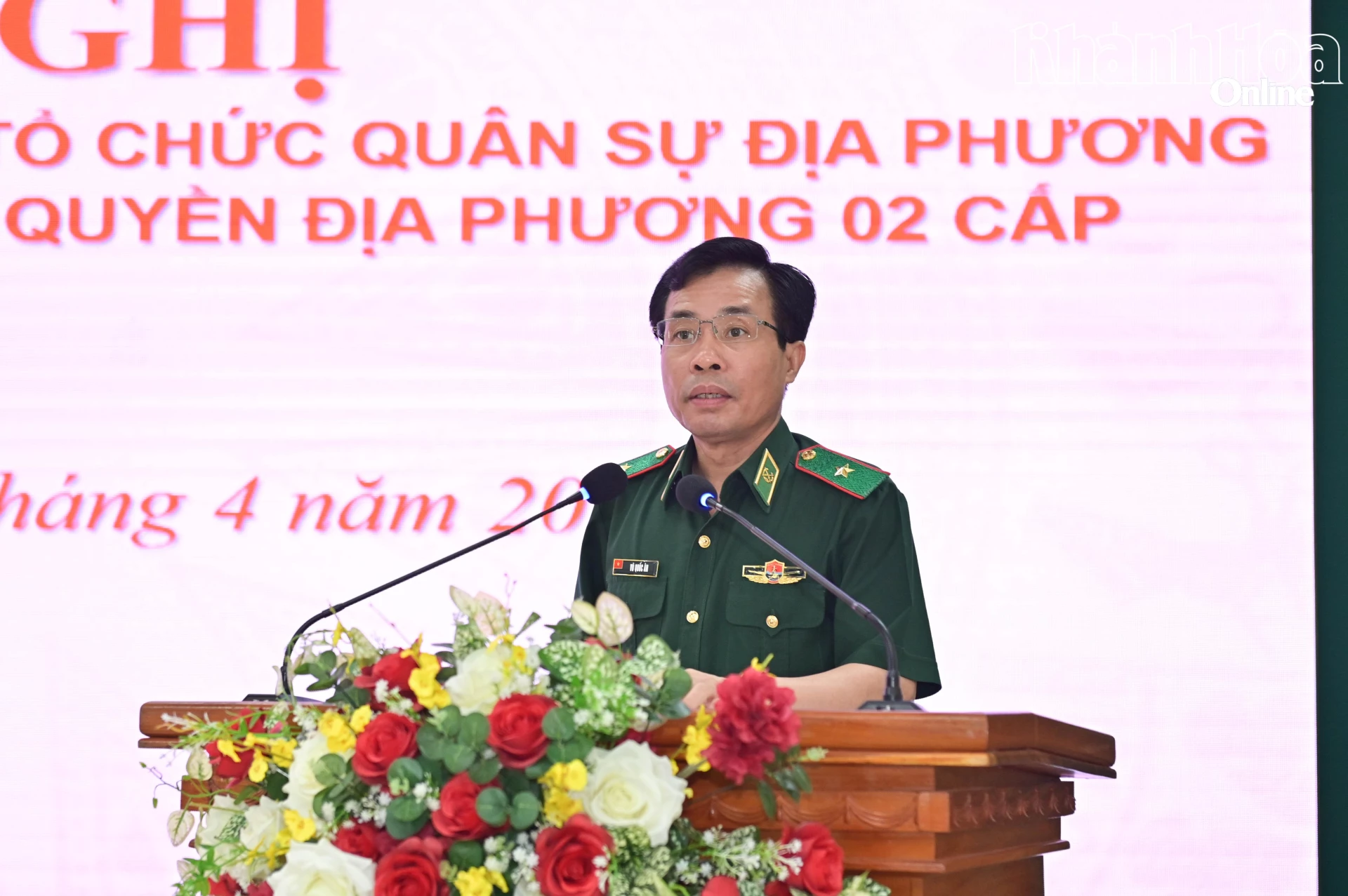 Thiếu tướng Vũ Quốc Ân phát biểu chỉ đạo tại hội nghị.