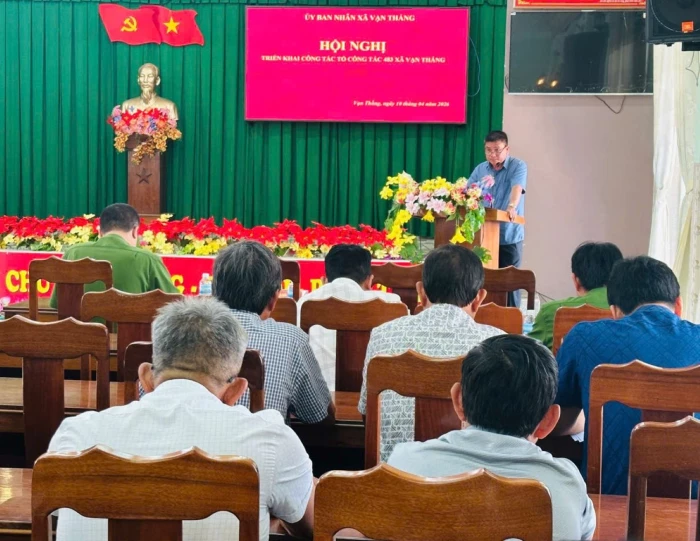 UBND xã Vạn Thắng triển khai nhiệm vụ Tổ công tác 483 