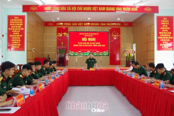 Cụm thi đua số 3, Bộ Chỉ huy Quân sự tỉnh ký kết giao ước thi đua năm 2026