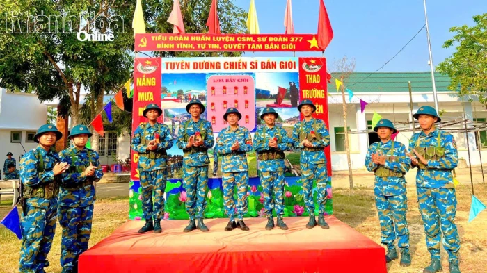 Tiểu đoàn Huấn luyện chiến sĩ mới, Sư đoàn 377 tổ chức kiểm tra bắn đạn thật cho chiến sĩ mới