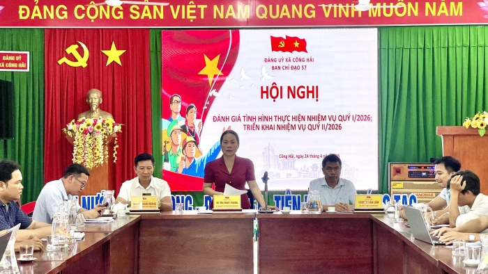 Ban Chỉ đạo 57 xã Công Hải họp triển khai nhiệm vụ quý II/2026