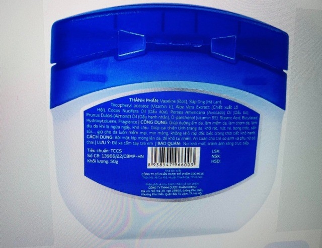 Thu hồi trên toàn quốc lô mỹ phẩm Vaseline Vitamin E - Lọ 50g