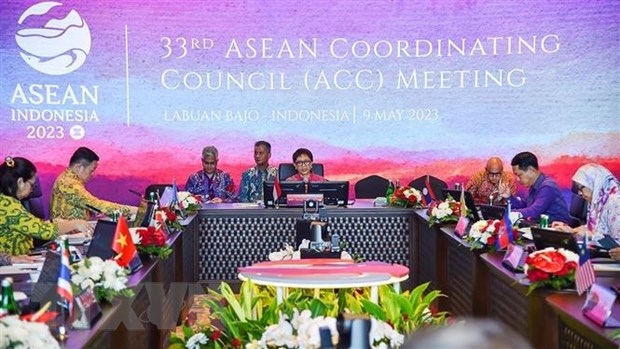 Bộ trưởng Ngoại giao Indonesia Retno Marsudi chủ trì Hội nghị Hội đồng Điều phối ASEAN (ACC) lần thứ 33. (Ảnh: TTXVN phát)

