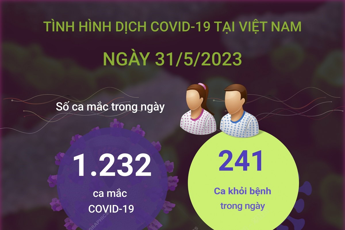 Ngày 31/5/2023: Có 1.231 ca COVID-19 mới, 241 F0 khỏi bệnh