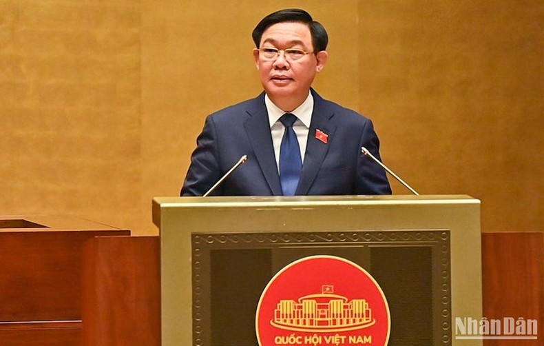 Chủ tịch Quốc hội Vương Đình Huệ phát biểu khai mạc Kỳ họp thứ 5, Quốc hội khóa XV.