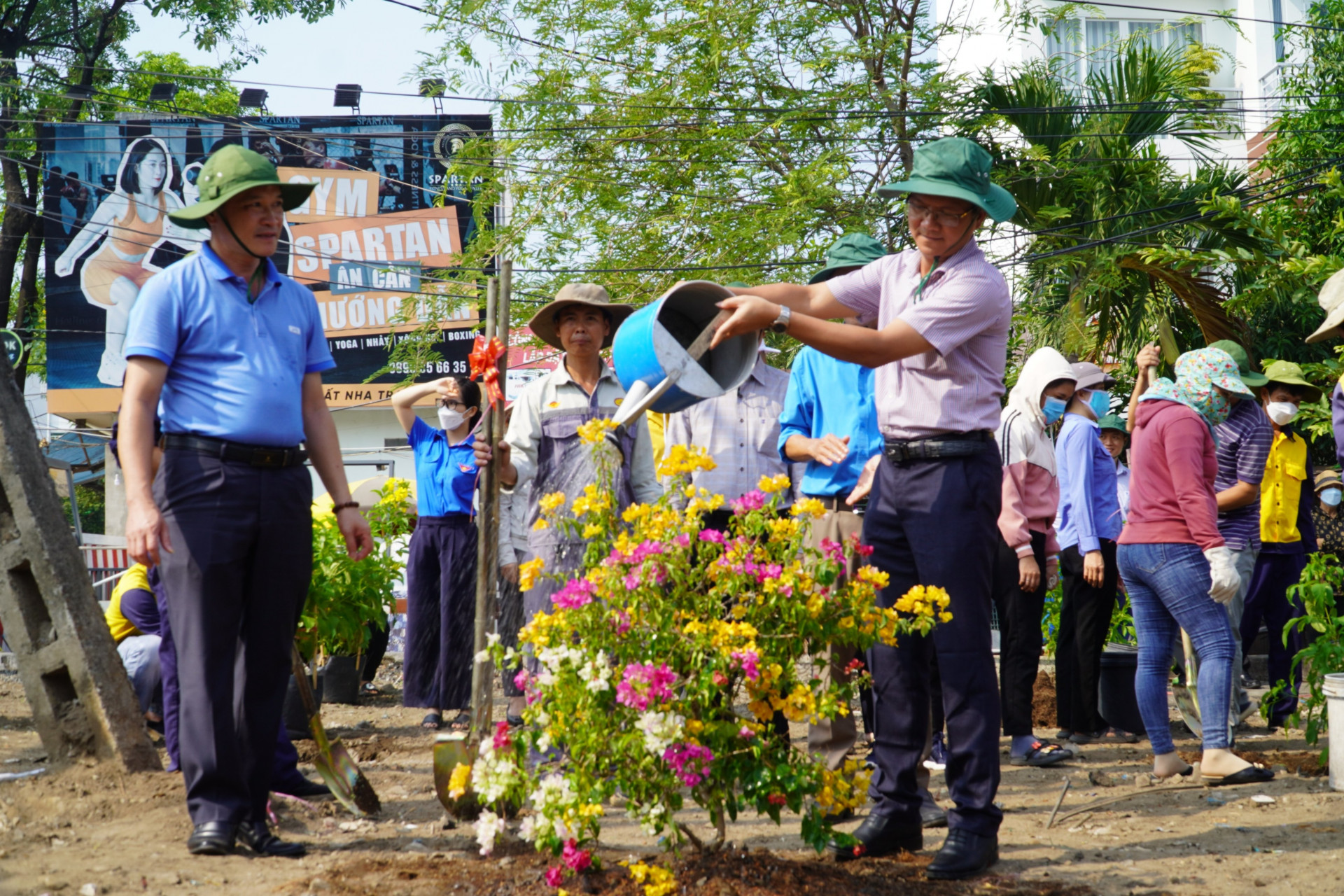 Đã có gần 200 cây được trồng dọc tuyến đường sắt.