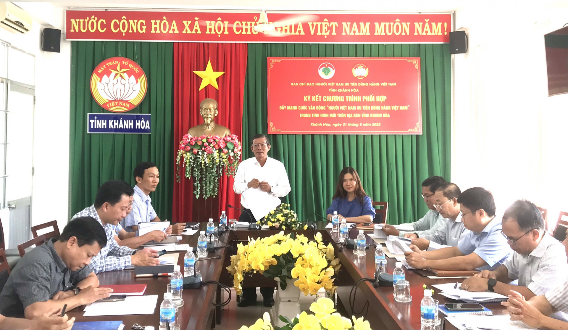 Đồng chí Trần Ngọc Thanh phát biểu tại hội nghị