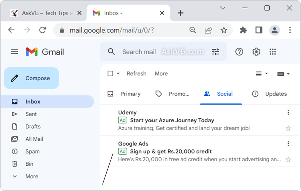 Nội dung rác hiển thị lẫn trong hòm thư điện tử Gmail khiến nhiều người dùng bức xúc.