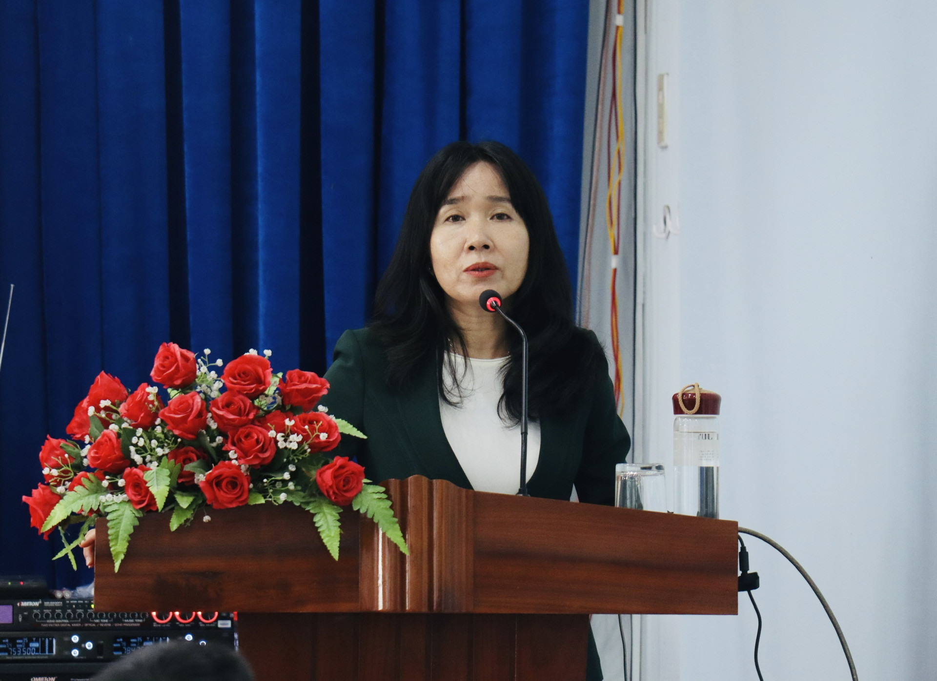 Đồng chí Nguyễn Thị Bích Liên phát biểu tại lễ khai mạc