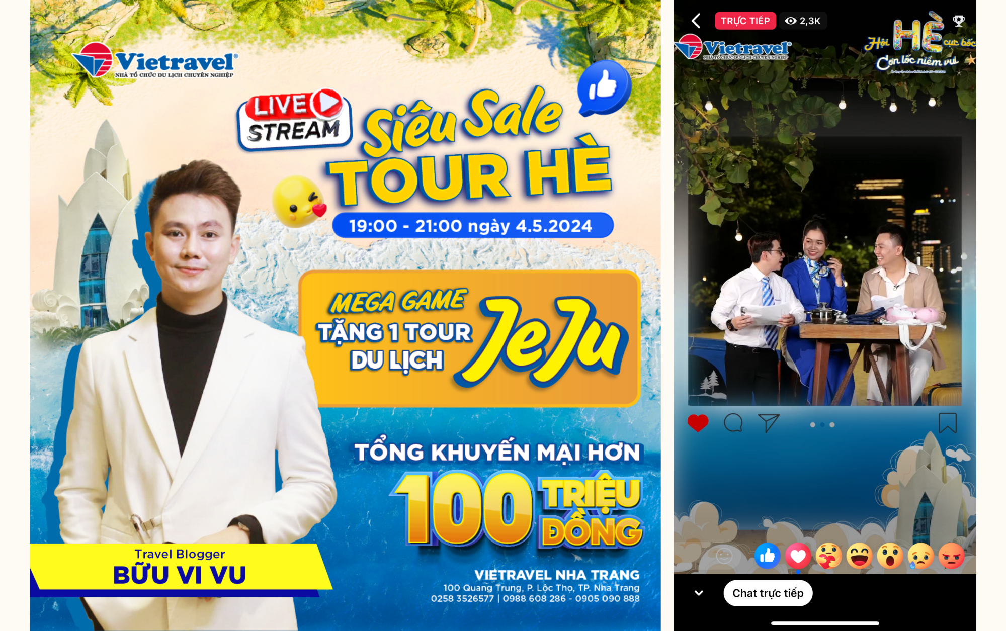 Vietravel Nha Trang đưa nhiều tour hè 2024 giá ưu đãi lên sàn livestream