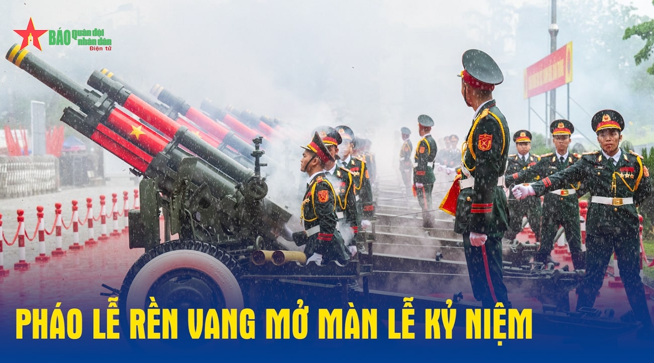 VIDEO: Pháo lễ rền vang mở màn Lễ kỷ niệm 70 năm Chiến thắng Điện Biên Phủ