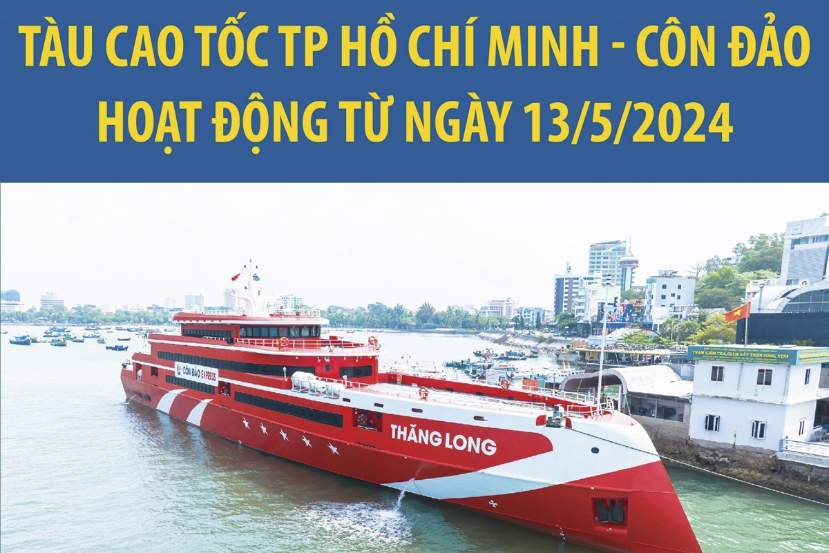 Tàu cao tốc TP. Hồ Chí Minh - Côn Đảo hoạt động từ ngày 13/5/2024