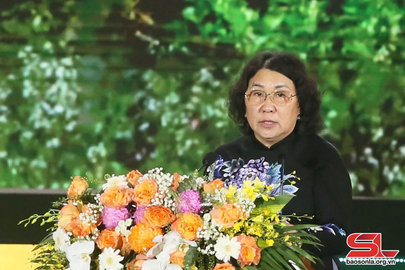 Đồng chí Tráng Thị Xuân phát biểu tại Lễ công bố.

