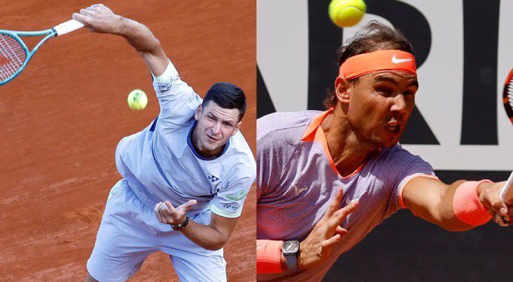 Tay vợt người Ba Lan, Hurkacz (trái) là liều thuốc thử cực mạnh cho Nadal
