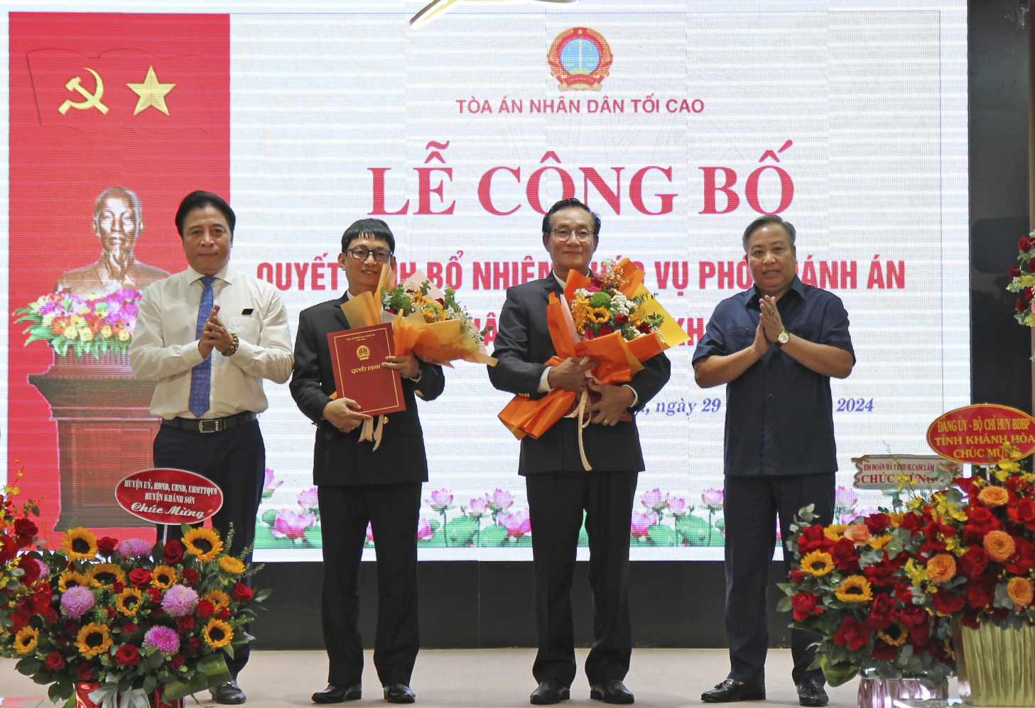 Công bố, trao quyết định bổ nhiệm 2 Phó Chánh án Tòa án nhân dân tỉnh Khánh Hòa