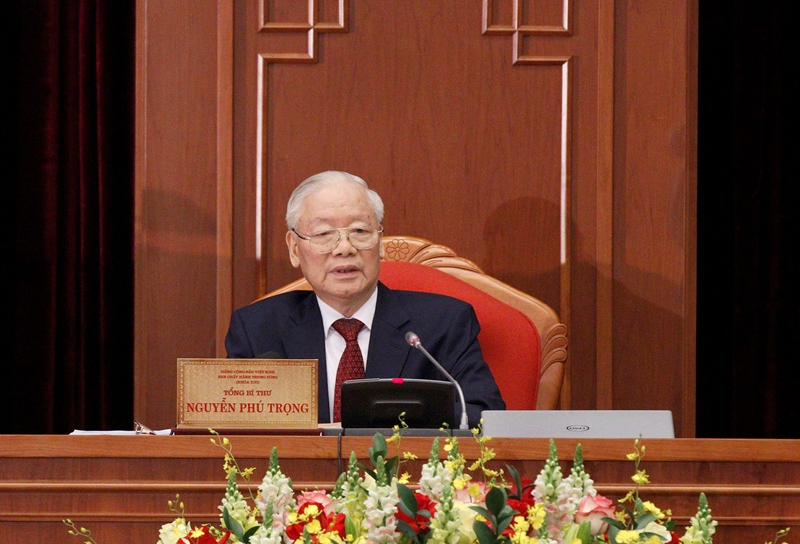 Tổng Bí thư Nguyễn Phú Trọng phát biểu khai mạc Hội nghị. 