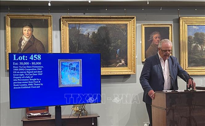 
Bức tranh của họa sĩ Vũ Cao Đàm được đấu giá thành công với mức giá 45.000 bảng Anh.
