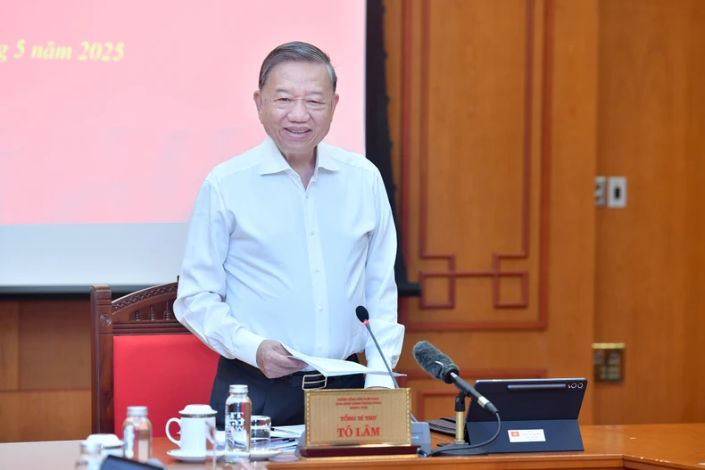 Tổng Bí thư Tô Lâm phát biểu chỉ đạo phiên họp. (Ảnh: Đăng Khoa)

