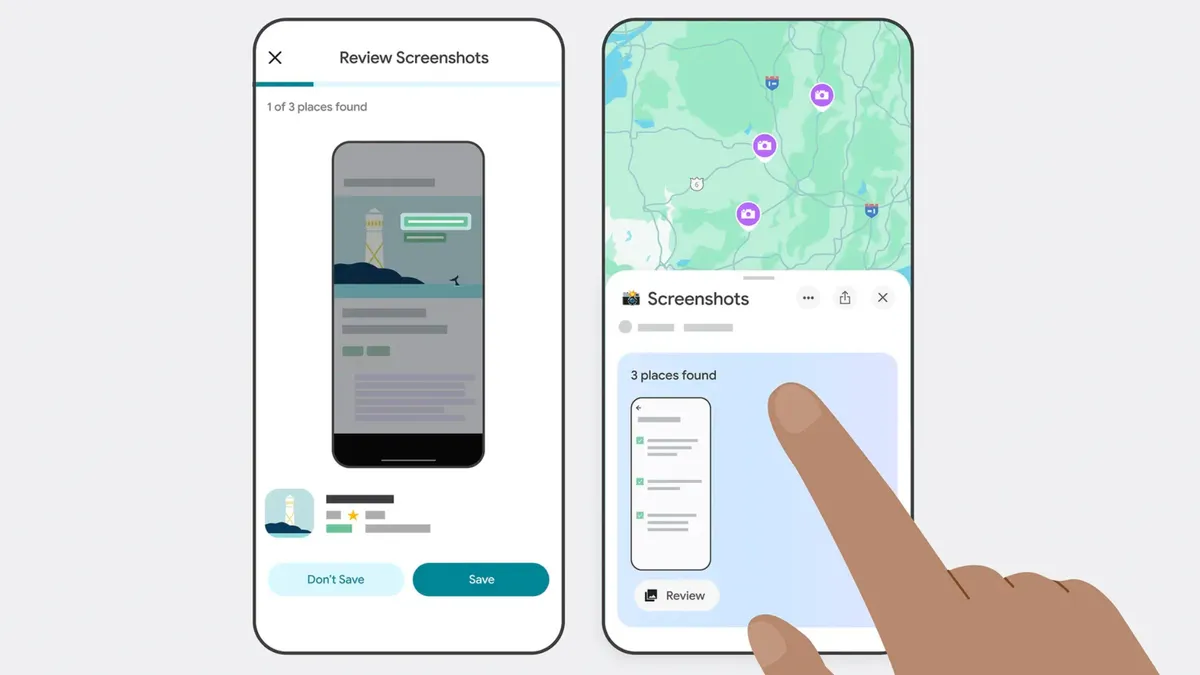Google Maps trên iPhone giờ đây có thể quét ảnh chụp màn hình và tự động lưu các địa điểm (Ảnh: Google)