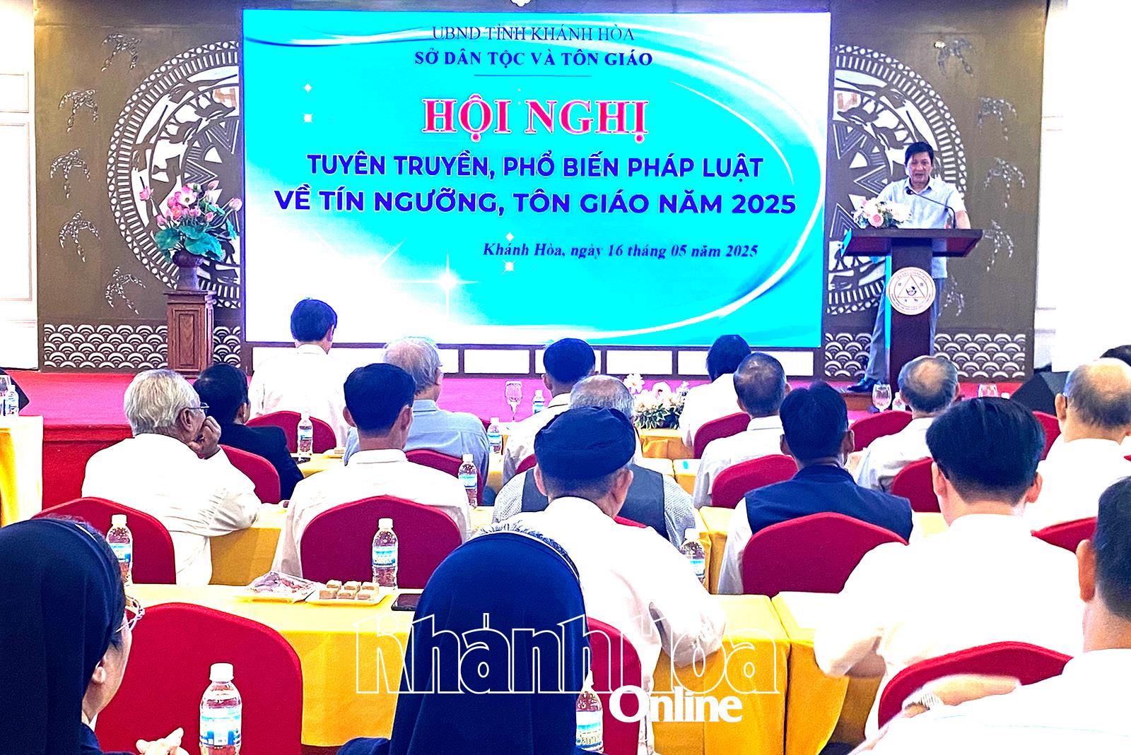 Hội nghị tuyên truyền, phổ biến pháp luật về tín ngưỡng, tôn giáo năm 2025
