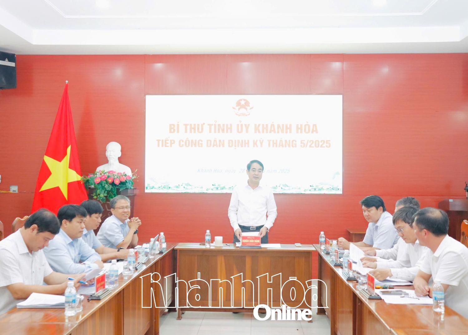 Bí thư Tỉnh ủy Nghiêm Xuân Thành tiếp công dân định kỳ tháng 5-2025