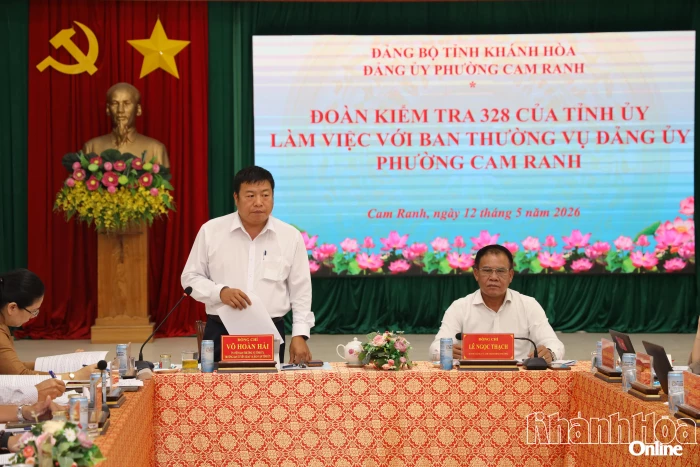 Đoàn Kiểm tra 328 của Tỉnh ủy làm việc với Ban Thường vụ Đảng ủy phường Cam Ranh