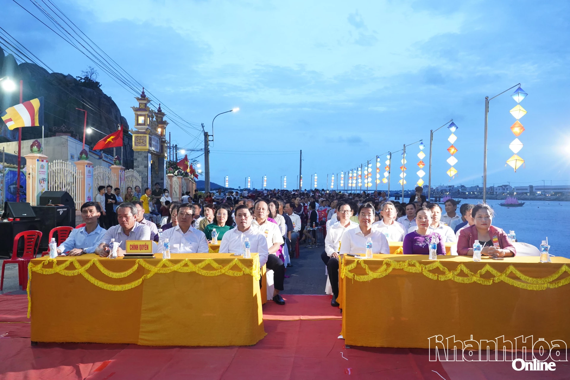 Seven lotus lanterns illluminate Nai Lagoon in celebration of Buddha’s birthday
