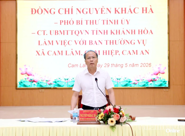 Phó Bí thư Tỉnh ủy Nguyễn Khắc Hà làm việc với Ban Thường vụ Đảng ủy các xã Cam Lâm, Cam An và Cam Hiệp