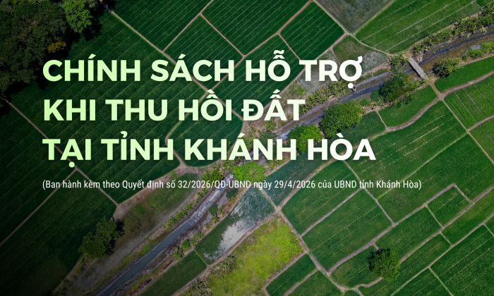 [Infographic] Chính sách hỗ trợ khi thu hồi đất tại tỉnh Khánh Hòa