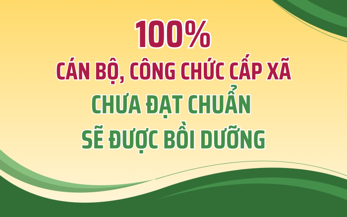 [Infographic] 100% cán bộ, công chức cấp xã chưa đạt chuẩn sẽ được cử đi bồi dưỡng