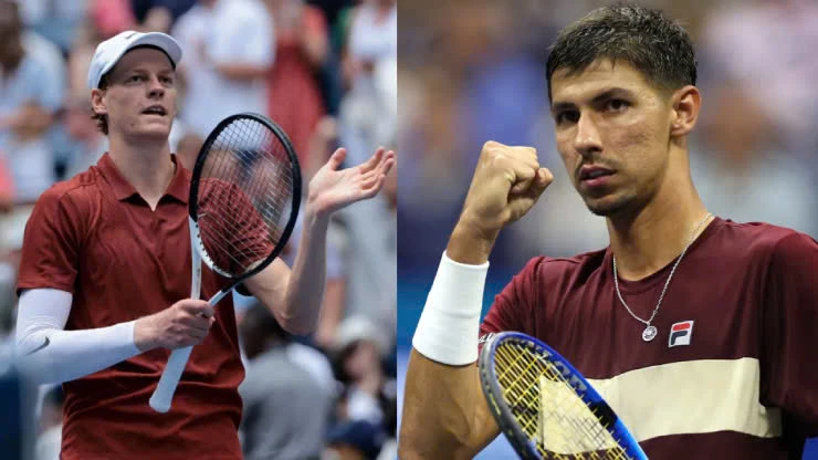Sinner (bên trái) sẽ vượt kỷ lục Federer nếu có trận thắng 30 liên tiếp tại các giải Masters 1000
