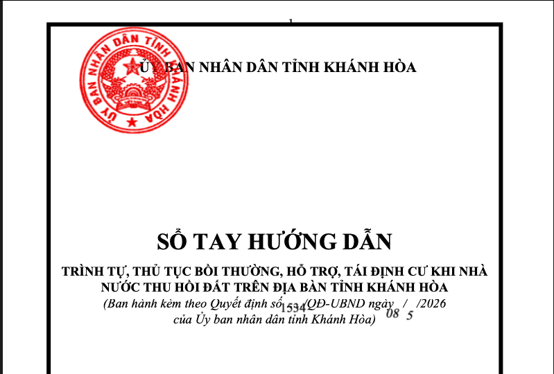 Ban hành Sổ tay hướng dẫn trình tự thủ tục bồi thường, hỗ trợ, tái định cư khi Nhà nước thu hồi đất
