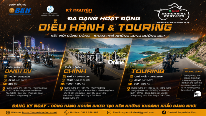 Castrol Superbike Fest 2026: Đa dạng hoạt động diễu hành, touring
