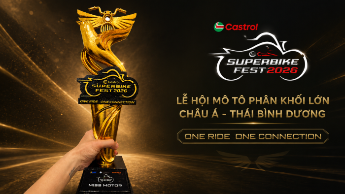 Lộ diện chiếc cúp dát vàng 24K tại Castrol Superbike Fest 2026