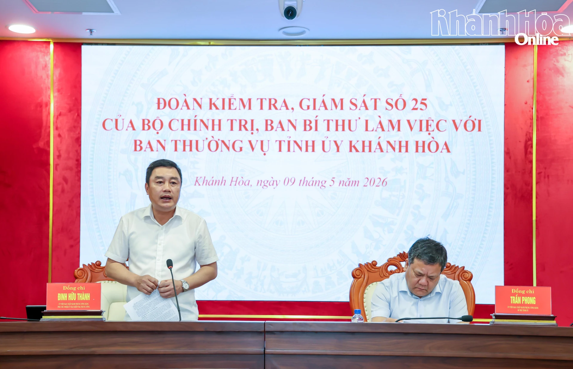 Đoàn Kiểm tra, giám sát số 25 của Bộ Chính trị, Ban Bí thư làm việc với Ban Thường vụ Tỉnh ủy