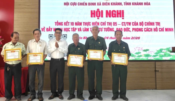 Hội Cựu chiến binh xã Diên Khánh tổng kết 10 năm Chỉ thị số 05 của Bộ Chính trị