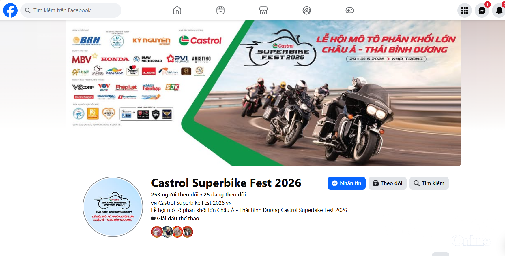 Fanpage chính thức Castrol Superbike Fest 2026 - nơi đăng tải hình ảnh, thông tin của thí sinh.