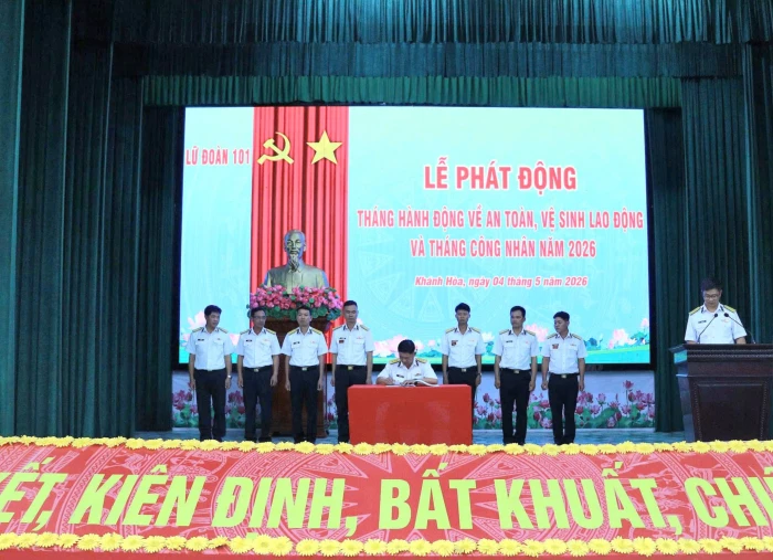 Lữ đoàn 101 phát động Tháng hành động về an toàn, vệ sinh lao động và Tháng công nhân năm 2026