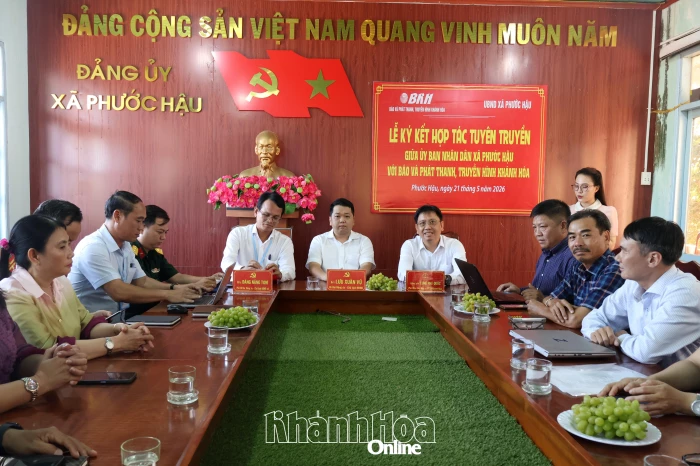 Xã Phước Hậu ký kết hợp tác tuyên truyền với Báo và Phát thanh, Truyền hình Khánh Hòa