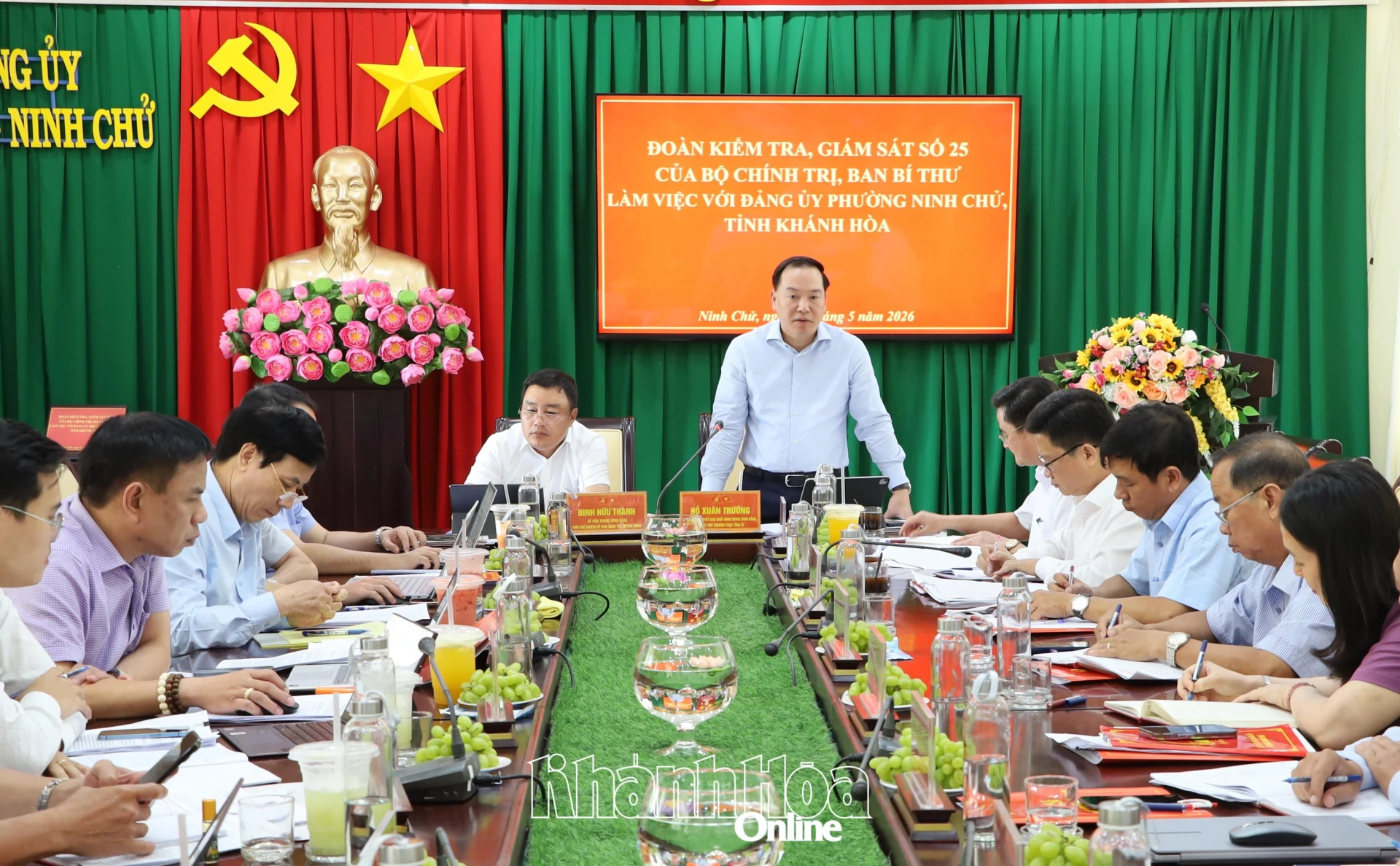 Đồng chí Hồ Xuân Trường phát biểu tại buổi kiểm tra, giám sát.
