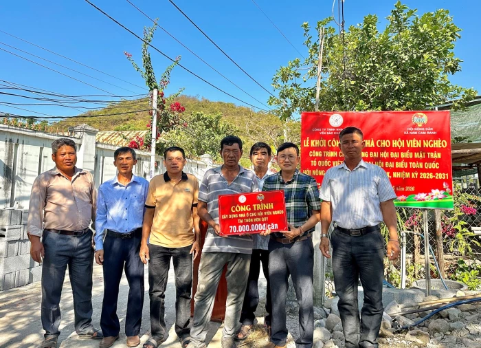 Xã Nam Cam Ranh khởi công xây dựng nhà ở cho hội viên có hoàn cảnh khó khăn 