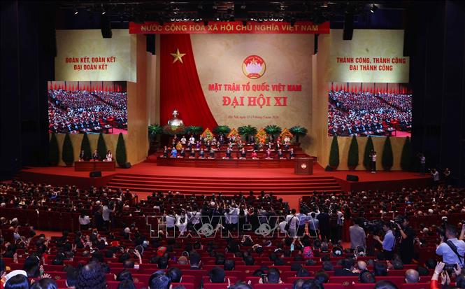 Phiên khai mạc trọng thể Đại hội XI Mặt trận Tổ quốc Việt Nam. Ảnh: Văn Điệp/TTXVN