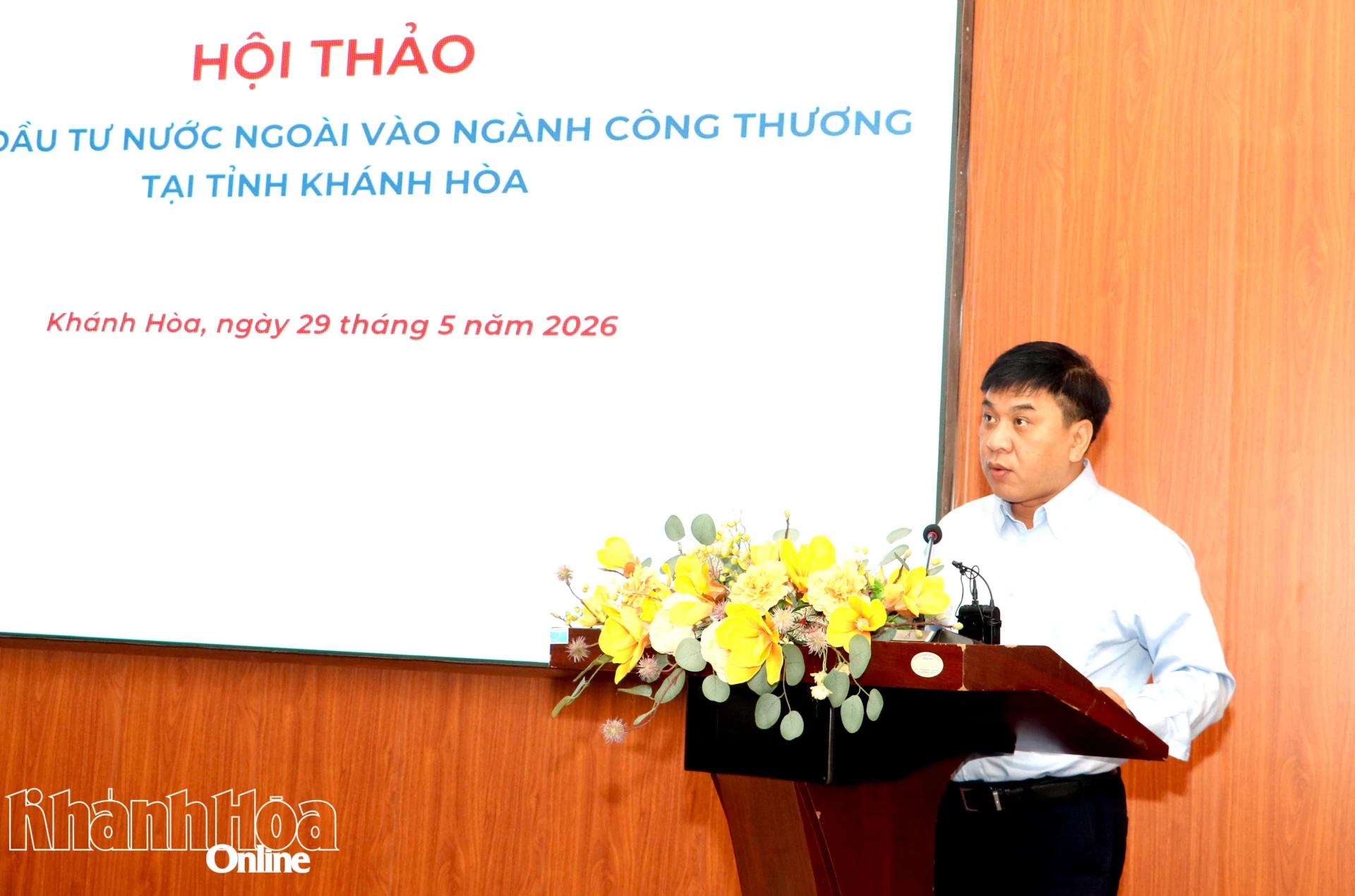 Ông Lê Hoàng Tài - Phó Cục trưởng Cục Xúc tiến thương mại phát biểu.
